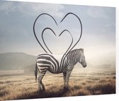 Abstracte Hart Zebra - Foto op Dibond - 80 x 60 cm