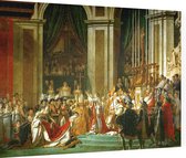 Inwijding van keizer Napoleon en kroning van keizerin Joséphine, Jacques-Louis David - Foto op Dibond - 80 x 60 cm
