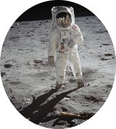 Buzz Aldrin walks on the moon (maanlanding) - Foto op Dibond - ⌀ 40 cm