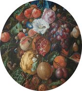 Festoen van vruchten en bloemen, Jan Davidsz. de Heem - Foto op Dibond - ⌀ 40 cm