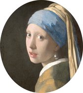 Meisje met de parel, Johannes Vermeer - Foto op Dibond - ⌀ 40 cm