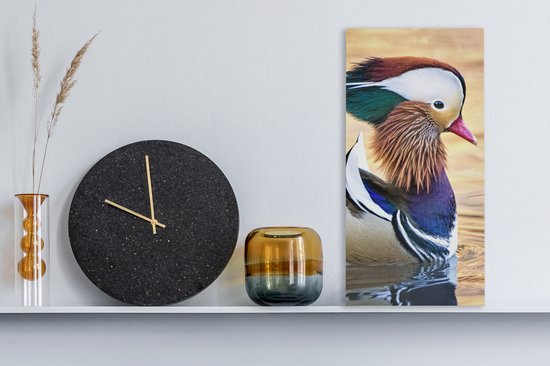 Tableau Peinture Canard - Water - Animal - 20x40 cm - Décoration murale