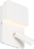 QAZQA robin - Moderne LED Wandlamp  voor binnen - 1 lichts - D 135 mm - Wit -  Woonkamer | Slaapkamer | Keuken
