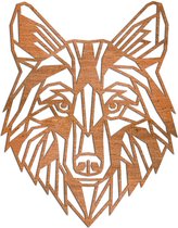 Cortenstaal wanddecoratie Wolf 1.0 - Kleur: Roestkleur | x 47.1 cm