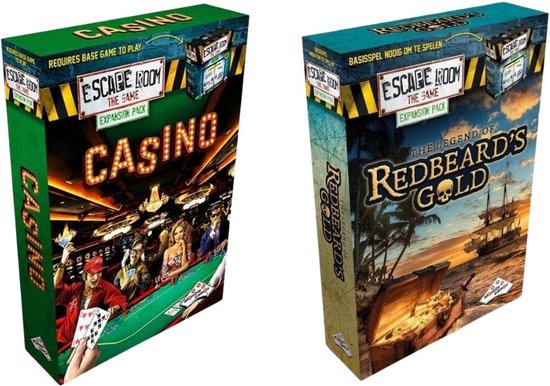 Afbeelding van het spel Uitbreidingsbundel - Escape Room - 2 Stuks - Uitbreiding Casino & Uitbreiding Redbeard's Gold