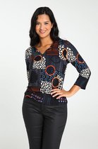 Cassis - Female - T-shirt met patchworkmotief  - Multicolor
