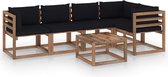 Decoways - 6-delige Loungeset pallet met kussens geïmpregneerd grenenhout