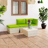 Decoways - 4-delige Loungeset met kussens pallet vurenhout