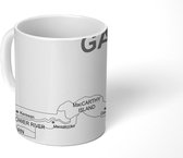 Mok - Witte tekening van de kaart van Gambia - zwart wit - 350 ML - Beker