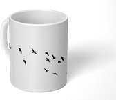 Mok - Zwerm van ganzen - zwart wit - 350 ML - Beker
