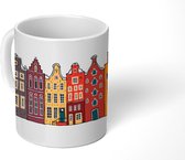 Mok - Koffiemok - Illustratie - Amsterdam - Huis - Mokken - 350 ML - Beker - Koffiemokken - Theemok