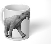 Mok - Moderne tekening van een Deinotherium - zwart wit - 350 ML - Beker