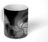 Mok - Vlag van Hong Kong - zwart wit - 350 ML - Beker