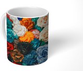 Mok - Muur - Rozen - Abstract - 350 ML - Beker - Uitdeelcadeautjes