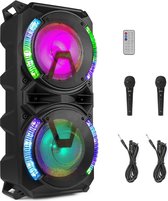 Party speaker Bluetooth - Fenton LIVE280 - 900 Watt - Partybox op accu - karaoke set met 2 microfoons