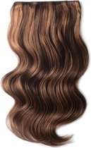Remy Extensions de cheveux humains Double trame droite 18 - marron / rouge 4/30 #