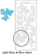 Vaessen Creative Sticker - 10x23cm - 10st - lichtblauw 3D vlinders