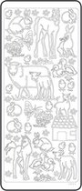 Vaessen Creative Sticker - 10x23cm - 10st - zilver diverse dieren