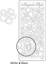 Vaessen Creative Sticker - 10x23cm - 10st - wit large flowers