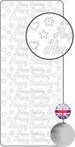 Vaessen Creative Sticker - 10x23cm - 10st - zilver "happy birthday"