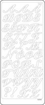 Vaessen Creative Sticker - 10x23cm - 10st - zilver letters alfabet