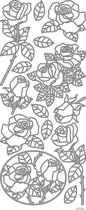 Vaessen Creative Sticker - 10x23cm - 10st - zilver Bloemen