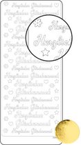 Vaessen Creative Sticker - 10x23cm - 10st - goud herzlichen gluckwunsch