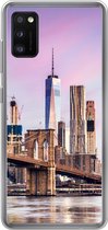 Geschikt voor Samsung Galaxy A41 hoesje - Brooklyn Brug en de skyline van New York - Siliconen Telefoonhoesje