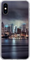 Geschikt voor iPhone X hoesje - New York - Amerika - Skyline - Siliconen Telefoonhoesje