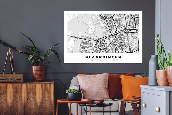 Stickers Stickers muraux - Plan de la ville - Vlaardingen - Pays- Nederland - 120x80 cm - Feuille adhésive