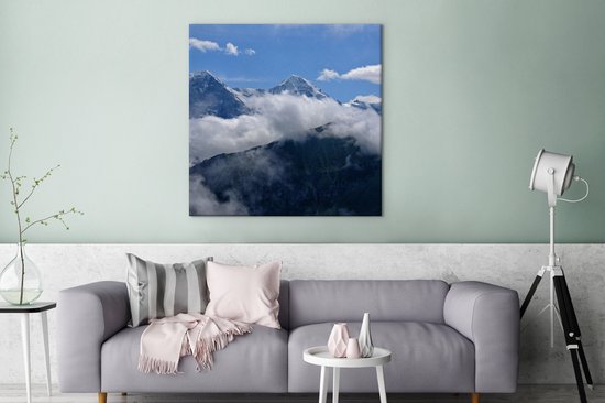 Tableau sur toile Vue sur l' Eiger Suisse aux Alpes Berner - 90x90 cm - Décoration murale