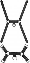 Shots - Ouch!  | Ouch! Skulls and Bones - Male Harness with Spikes - Black