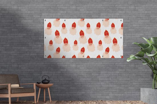 Affiche de clôture Sint - Sinterklaas - Sinterklaas Décoration - Enfants - Garçons - Filles - Enfant - 200x100 cm - Toile de jardin