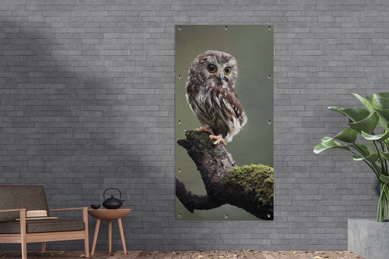 Décoration murale extérieur Gros plan de hibou - 80x160 cm