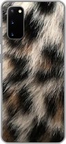 Geschikt voor Samsung Galaxy S20 hoesje - Close-up panterprint - Siliconen Telefoonhoesje