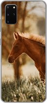 Geschikt voor Samsung Galaxy S20 Plus hoesje - Paard - Licht - Weide - Siliconen Telefoonhoesje