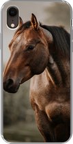 Geschikt voor iPhone XR hoesje - Paard - Licht - Bos - Siliconen Telefoonhoesje