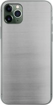 Geschikt voor iPhone 11 Pro Max hoesje - Metaal print - Zilver - Lijn - Grijs - Structuur - Siliconen Telefoonhoesje