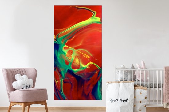 Stickers muraux - Art - Encre - Couleurs - Psychédélique - 80x160 cm - Film Adhésif