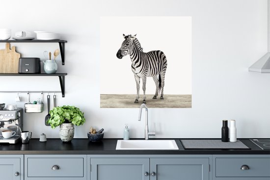 Sticker voor kinderen - Decoratie kids - Muursticker kinderen - Zebra - Meisjes - Dieren - Kinderen - Jongens - 50x50 cm - Zelfklevend behangpapier - Stickerfolie