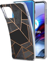 iMoshion Design voor de Motorola Moto G100 hoesje - Grafisch Koper - Zwart / Goud