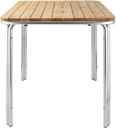 Table Bolero 70cm carrée frêne / pieds aluminium