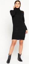 LOLALIZA Trui-jurk met kant - Zwart - Maat L