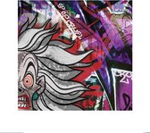 Poster - Cruella Deville Graffiti - 40 X 40 Cm - Multicolor
