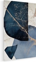 Artaza Glasschilderij - Abstracte Kunst - Marmer met Gloed - 70x105 - Plexiglas Schilderij - Foto op Glas