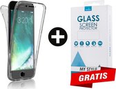 Full Cover/Body Case 360 Graden Transparant Hoesje iPhone 8 - Gratis Screen Protector - Telefoonhoesje - Smartphonehoesje