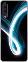 Geschikt voor Samsung Galaxy A50 hoesje - Licht - Blauw - Abstract - Siliconen Telefoonhoesje