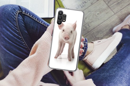 Coque Samsung Galaxy A32 5G - Cochon - Animaux - Wit - Siliconen - Sinterklaas - Noël - Cadeaux - Cadeaux de chaussures