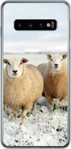 Geschikt voor Samsung Galaxy S10 hoesje - Groep nieuwsgierige schapen - Siliconen Telefoonhoesje