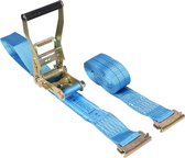 Spanband 50 mm 2 ton 5M Blauw met Sleufgatfitting + 5 ton ratel